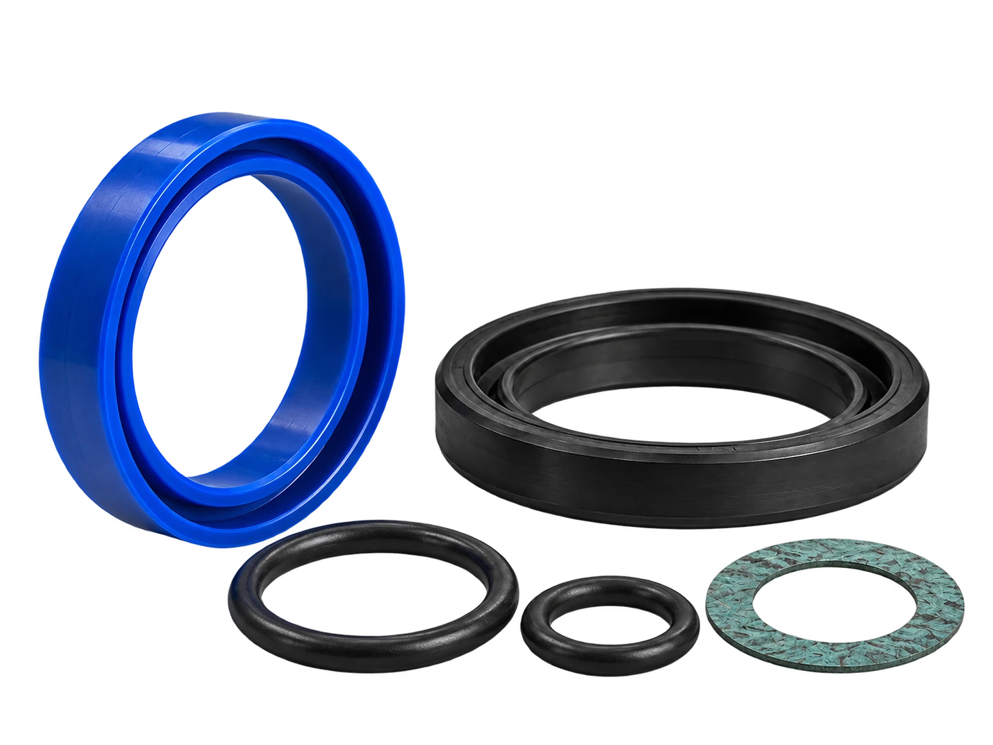 Joints hydrauliques bleus, parehuile noir, joints toriques et joint plat